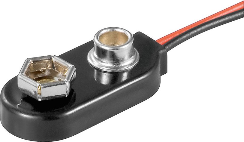 goobay Batterieclip für 9 V Blöcke, I-Form