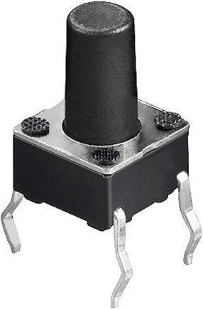Miniatur-Drucktaster, 1x ein, Knopflänge 6 mm