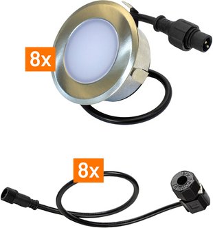 Die Bold Erweiterungsset 24V-Garten, 8 Leuchten, Edelstahl