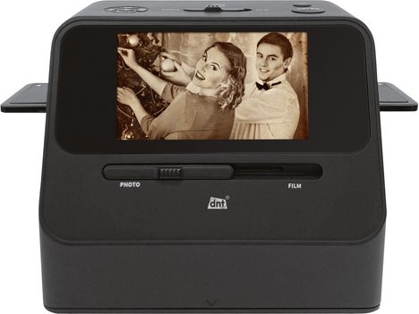 dnt 4-in-1 Kombi-Bildscanner SlideCopy PRO, 14 MP, Fotos/Dias/Negative, Akku, speichert auf SD-Karte