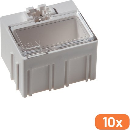 ELV 10er-Set SMD-Sortierbox, Altweiß, 23 x 31 x 27 mm