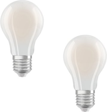 Osram LED Classic A 75, Filament, EEK A, 5 W, 1055 lm, E27, kaltweiß, matt, 2er Pack