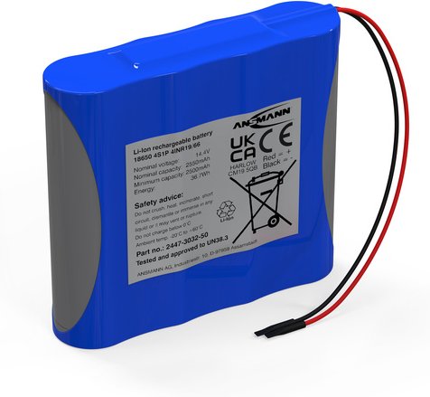 Ansmann 4er-Lithium-Ionen-Akkupack 18650
