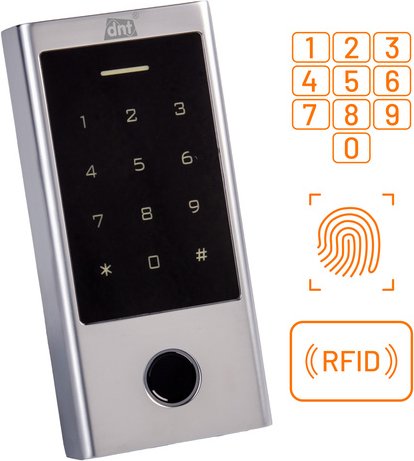 dnt Fingerprintcodeschloss BioAccess PRO, kapazitiver Fingerprint-Sensor, Zahlencode und RFID