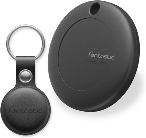 Thumbnail - Fontastic Bluetooth-Tracker FonTag, schwarz, kompatibel mit Apple "Wo ist?", BT 5.2, mit Schutzhülle