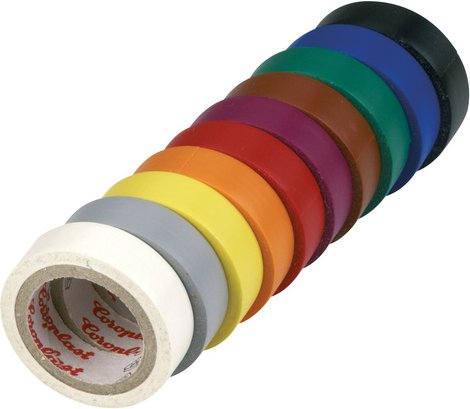 REV Ritter Kunststoff-Isolierband, je 3,3m, 10 Stück, verschiedene Farben