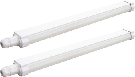 Thumbnail - Blulaxa 2er-Set 25-W-LED-Feuchtraumwannenleuchte HumiLED fix slim, 3000 lm, 4000 K, IP65, 150 cm
