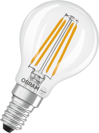 Osram LED Base Classic P 60 Filament, 5,5 W, 806 lm, E14, kaltweiß, klar, 3er Pack