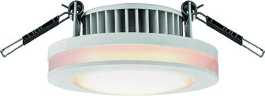HEITRONIC 6-W-LED-Einbaustrahler rund mit LED-Lichtstreifen, IP20, weiß