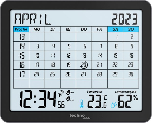 technoline digitaler Tischkalender WT 2600