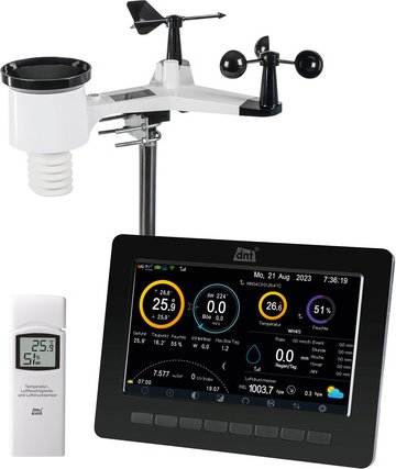 Thumbnail - dnt WLAN-Wetterstation WeatherScreen PRO, TFT-Farbdisplay, Solar-Kombisensor, erweiterbares System