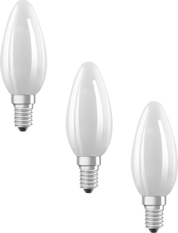 Osram LED Classic B 40, Filament, EEK A, 2,2 W, 470 lm, E14, warmweiß, matt, 3er Pack