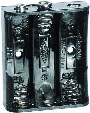 Batteriehalter für 3 x Mignon mit Druckknopf-Anschluss