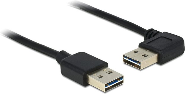 Delock Easy-USB 2.0, Kabel (Typ A) 90° gewinkelt Stecker auf (Typ A) Stecker, 1 m