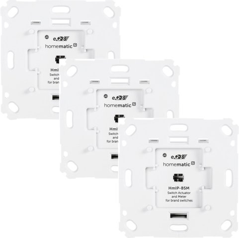 Homematic IP Smart Home 3er-Set Homematic IP Schalt-Mess-Aktor HmIP-BSM für Markenschalter