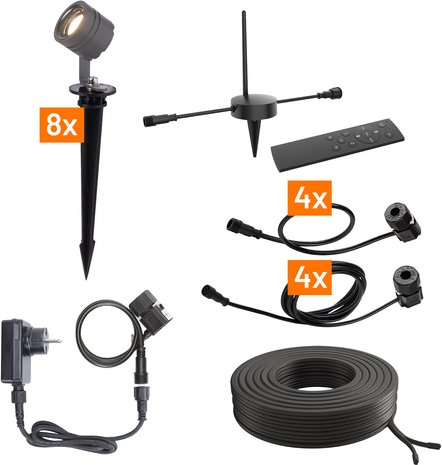Die Bold Set 24V-Garten Akzentbeleuchtung, 8 Strahler