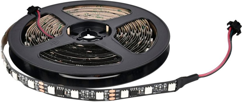 ENOVALITE 5-m-LED-Streifen WS2812B-kompatibel, 10 W, 5 V DC, RGB, 2 W/m, 60 LED/m, IP20
