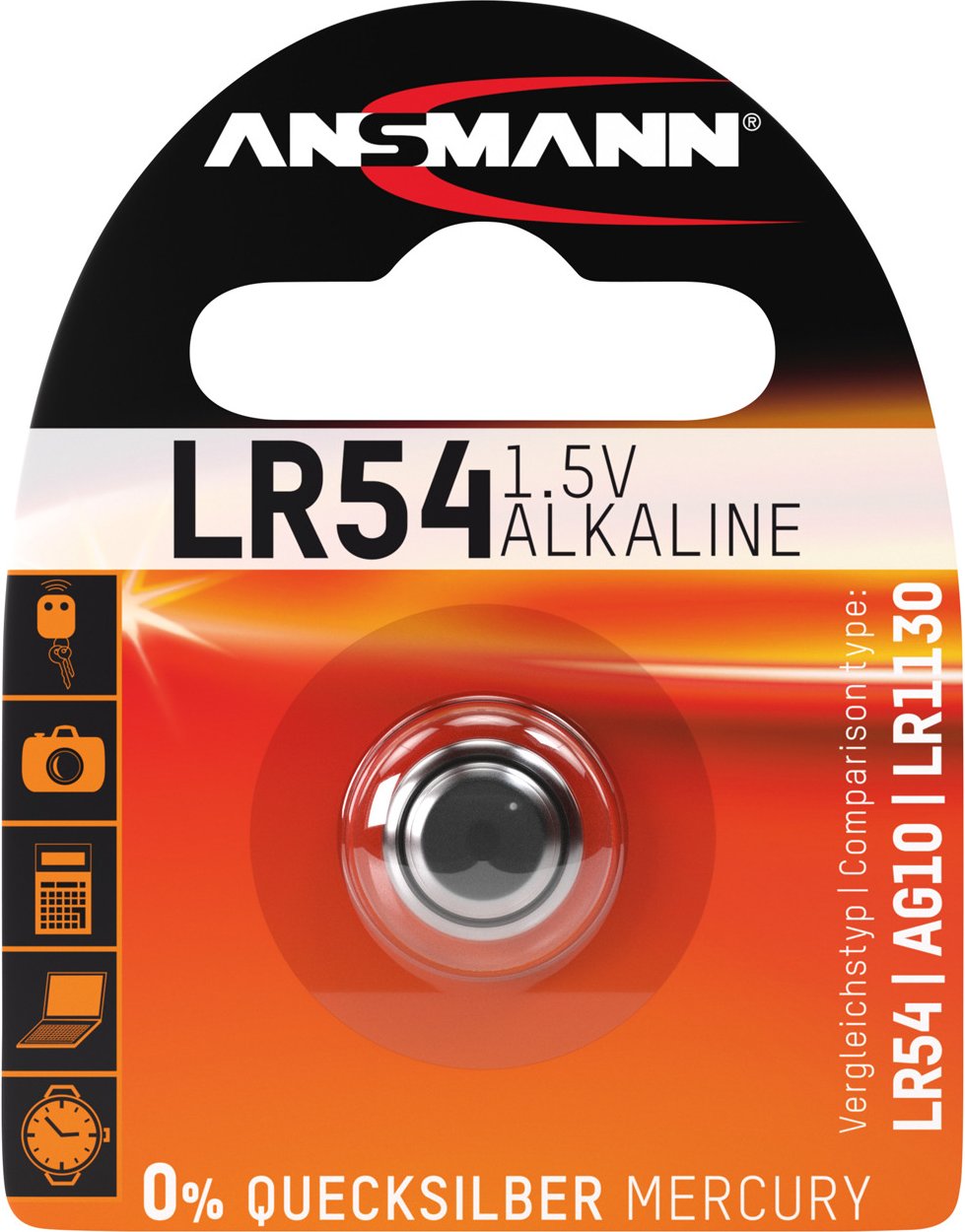 Ansmann Alkaline-Knopfzelle, Typ AG-10, LR54