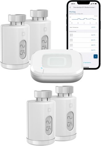 Homematic IP Smart Home Set Raumklima mit Access Point 2, 4 Heizkörperthermostate