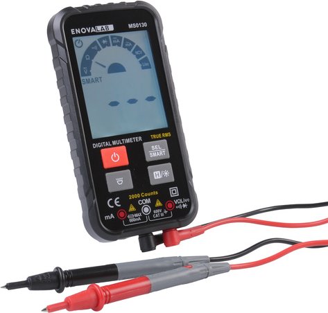 Enovalab SMART TrueRMS Digital-Multimeter MS0130 im Slim Design, 2.000 Counts