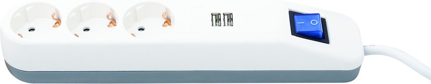 REV 3fach Steckdosenleiste mit 2 USB-Ports (max. 2,4 A)