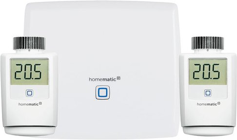 Homematic IP Set mit Smart Home Zentrale CCU3 und 2x Heizkörperthermostat HmIP-eTRV-2
