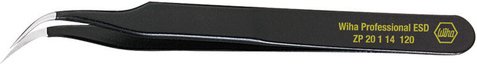 Wiha Professional Präzisions-ESD-Pinzette, rund gebogen, 120 mm