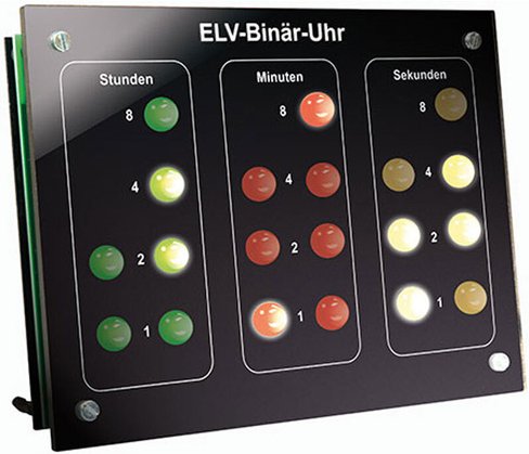 ELV Bausatz Binär-Uhr BU 1, mit Frontplatte (ohne DCF-Modul)