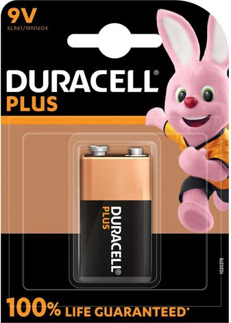 Duracell Plus Alkaline-Batterie 9 V/6LR61, 9 V