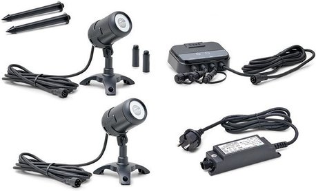 Oase LunAqua Connect Starter Set Controllable, 2 Spots (1x RGB+ 1 xWeiß), Controller, IP68, WLAN