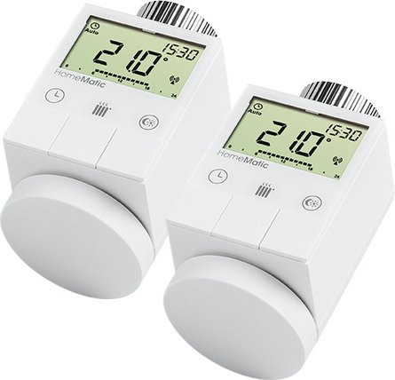Homematic 2er-Set Funk-Heizkörperthermostat HM-CC-RT-DN für Smart Home / Hausautomation