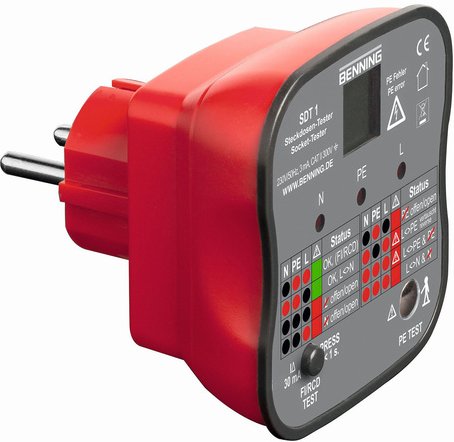 BENNING Steckdosentester SDT 1 für PE-Fehlererkennung