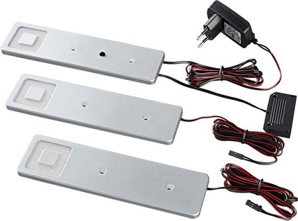 HEITRONIC 3er-Set LED-Unterbauleuchte Imola, warmweiß, erweiterbar auf bis zu 6 Spots