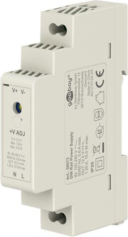 Goobay Hutschienennetzteil (DIN-Rail) 12 VDC, 1,25 A, 15 W, 2 Ausgänge