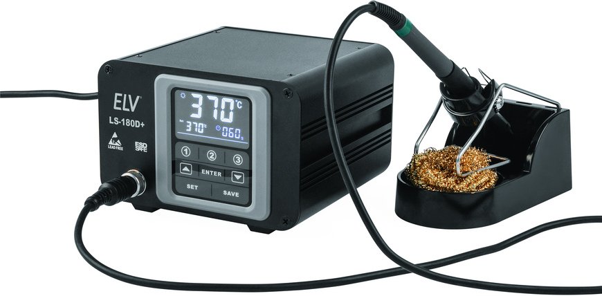 ELV Lötstation LS-180D+ mit 180 W Leistung, ESD-gerecht, Touchbedienung