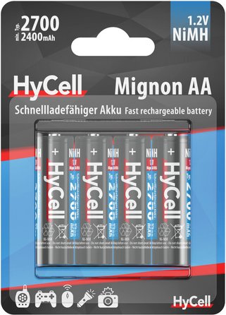 Hycell NiMH-Akku Mignon AA, Typ 2700, 4er-Blister