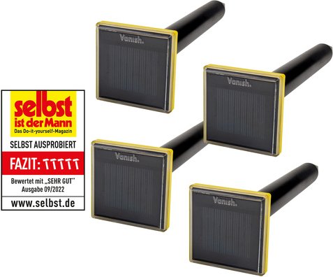 Vanish 4er-Spar-Set Solar-Maulwurfvertreiber MVT-2, Schallimpuls, Solarbetrieb, IP65