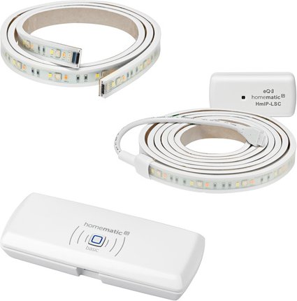 Homematic IP Smart Home Set Licht Basic mit Lightstrip, 3 m (2 + 1 m) und Access Point – basic