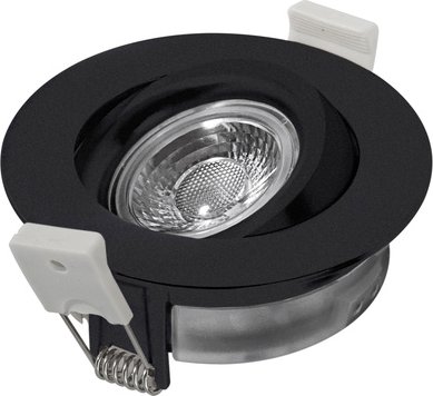 HEITRONIC 7-W-LED-Einbaustrahler DL6809, dimmbar, schwenk- und drehbar, IP44, schwarz