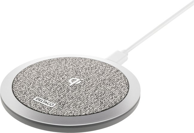 Deltaco Qi-Ladegerät QI-1032 Fast Wireless Charger max. 10 W, grau