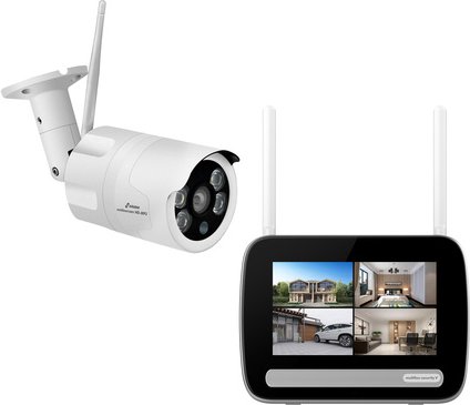 Stabo Smart Home Funk-Überwachungs-Set multifon security V, 7-Zoll Monitor, 3MP Kamera