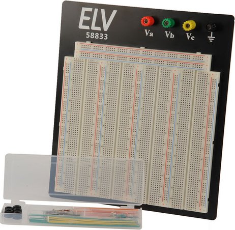 ELV Steckplatine/Breadboard 108 J, 3220 Kontakte, inkl. 140-teiligem Drahtbrücken-Set
