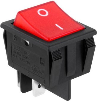 Wippschalter 2-pol, 16 A, rot