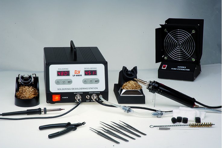 ELV Profi-100-W-Löt-/Entlötstation LF-8800, inkl. Absaugung und Pinzettensatz