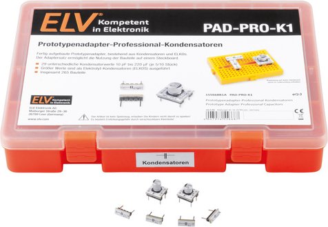 ELV Prototypenadapter – Professional – Kondensatoren K1, mit Aufbewahrungsbox, PAD-PRO-K1, 265 Teile