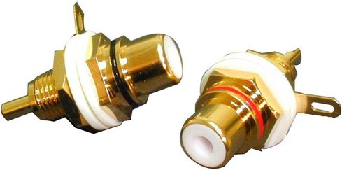 Cinch-Einbaubuchse, schwarzer Ring