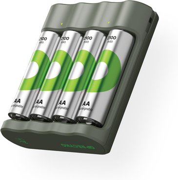 GP USB-Ladegerät B441 Micro (AAA) und Mignon (AA), inkl., 4 x RECYKO AA 2100 mAh