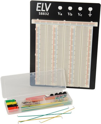 ELV Steckplatine/Breadboard 106 J, 2390 Kontakte, inkl. 140-teiligem Drahtbrücken-Set