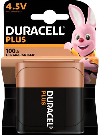 Duracell Plus Alkaline-Batterie 4,5 V/3LR12, 4,5 V