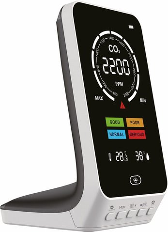 Thumbnail - TFA CO2-Messgerät / CO2-Anzeige AirControl UP, Kohlendioxid, Ampel-Anzeige, Dual-Beam, Akku, weiß